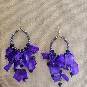 Elegant Purple Beaded Earrings